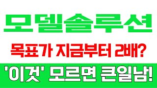 [주식]모델솔루션 - 목표가 지금부터 2배? 이것 모르면 큰일납니다!