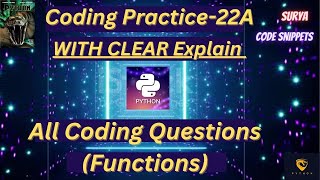 Coding Practice 22A | Functions| CCBP| #python #code|#nxtwave #idp 