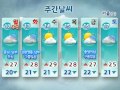 주간날씨 2011년 9월 10일 18시 주 후반 비 소식 이어져