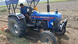 Powertrac Euro 50 Plus Power House running on Rotavator