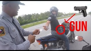 Bikers vs cops | bikers with gun pulled over