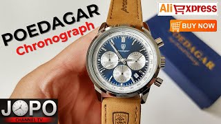 POEDAGAR P921 Luxury Vintage Hamilton Homage Chrono Watch│Poedagar Watch Review│Subtitles