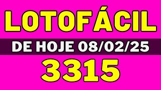 🍀Lotofácil 3315 – Resultado da lotofácil de hoje 3315 (08-02-25)