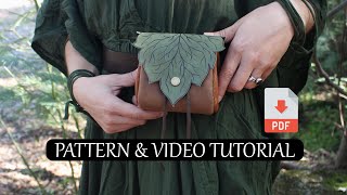 Leaf Belt Pouch - Video Tutorial | Mineral Tanned Leather or Vegan Leather