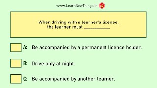 Indian Driving Licence Test Questions \u0026 Answers - Set 5/12 | RTO Exam | Learner's License