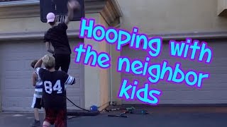 Professor hoops with neighborhood kids