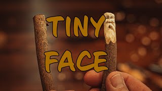 Tiny Wood Spirit Face || Stick Woodcarving