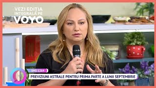 Previziuni astrale pentru prima parte a lunii septembrie cu Cristina Demetrescu