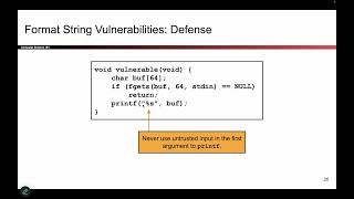 [MemSafety3, Video 14] printf Defenses