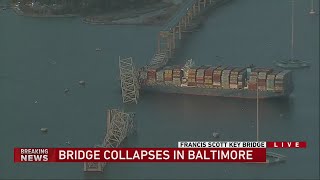 Cargo ship hits Baltimore’s Key Bridge, collapsing it and sending vehicles into the water