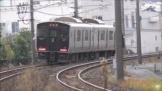 JR九州　上りV027名鹿児島中央駅～伊集院駅（432M）折り返し下りJR九州　V027伊集院駅～鹿児島中央駅（433M）第一乾燥場踏切　撮影日2025 1 6