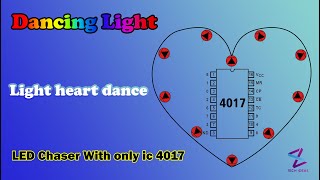 LED Chaser Circuit In the shape of a heart - IC4017 - LED RGB - LED red