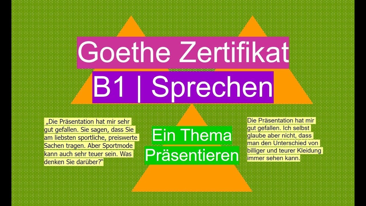 Ein Thema Präsentieren & Über Ein Thema Sprechen B1 - YouTube