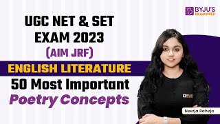 UGC NET English Literature 2023 | 50 Most Important Poetry Concepts | Neerja Mam