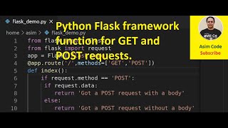 Python Flask framework function for GET and POST requests