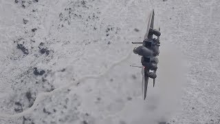 Pair of F-15 Eagles in the Snowy Hill's Mach Loop