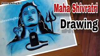 Shivratri drawing / maha shivratri drawing easy mahadev drawing