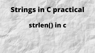 strlen (string length ) function in C