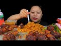 🔥 my mouth is on fire 😵 i 10 spicy chicken legs momos u0026 korean ramen mukbang asmr