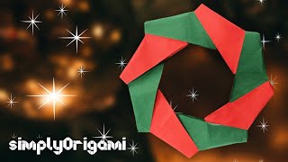 ORIGAMI Wreath | make an EASY paper CHRISTMAS WREATH | How To 🌸 | by David Petty