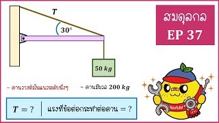 ฟิสิกส์ - สมดุลกล ( Ep37 ) : โจทย์แนวคานติดกำแพง