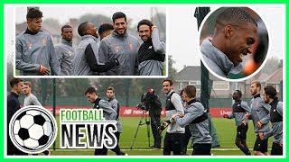 Liverpool's stars trained at Melwood on Monday morning before flying out on a Moscow mission