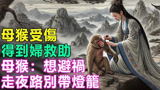 民間故事：母猴受傷，得到婦救助，母猴：想避禍，走夜路別帶燈籠