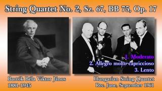 Bartók: String Quartet No. 2, HungarianSQ (1961) バルトーク 弦楽四重奏曲第2番 ハンガリー弦楽四重奏団