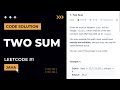 Two Sum -  LeetCode 1 | Code Solution in [Java]