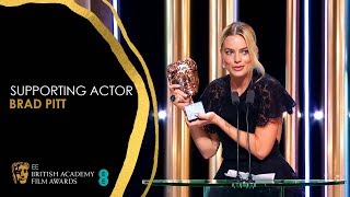 Margot Robbie's Hilarious Speech for Brad Pitt's Supporting Actor Win | EE BAFTA