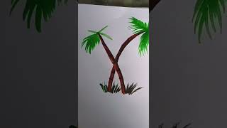 amazing coconut tree painting #video #art #viralshorts #shorts