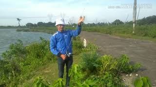 Mancing di Danau kawasan Modern