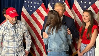 Trump hugs Laken Riley's grieving parents as Biden 'apologises' to her killer