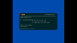 Python Numpy - Pandas DataFrame to Numpy array