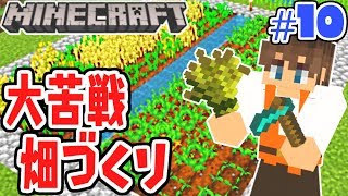 初めての畑づくり!!食べ物問題はこれで解決!?マイクラ実況Part10【マインクラフト】