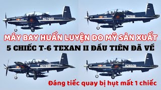 Tổng hợp 4 trên 5 chiếc T-6 TEXAN II - Máy bay HUẤN LUYỆN do Mỹ sản xuất vừa hạ cánh Tân Sơn Nhất.