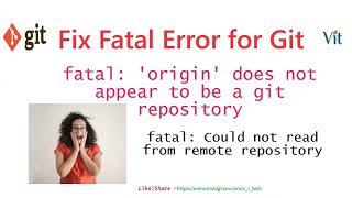 fatal: 'origin' does not appear to be a git repository @vitechtalks | fatal: Issue while push