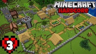 Let's Play Minecraft Hardcore | The Village Wall! Episode 3