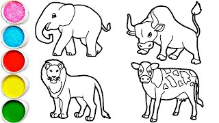 Draw Amazing Animals in Minutes Elephant, Bull, Lion, Cow!