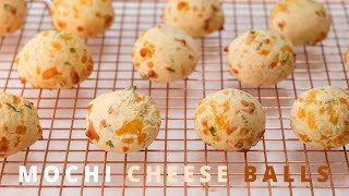 又脆又Q的 起司青蔥麻薯球 Mochi Cheese Balls recipe ASMR