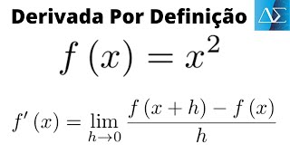 Derivada por definição de limite, f(x)=x^2 - Parte 1 - Calc 1