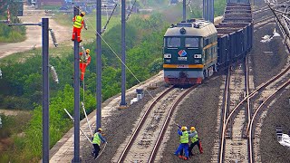 Cantilever Installation at the OCS Pole of Tegalluar Station - Jakarta Bandung High Speed Train