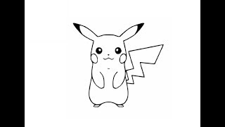 How to draw Pokemon Pikachu pencil drawing step by step
