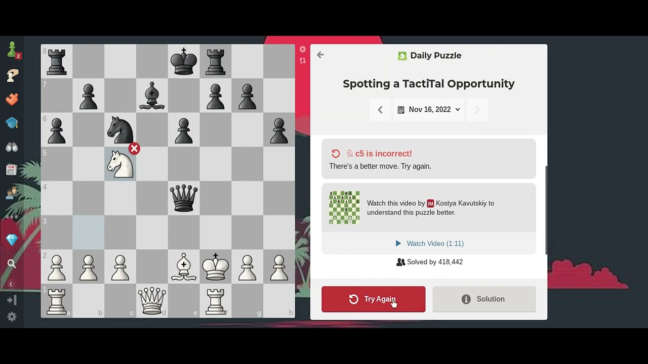 Daily Chess Puzzle (November 16) - YouTube