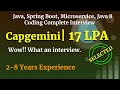 Capgemini Java Interview 2024 | Java | Spring Boot | Microservices | Database