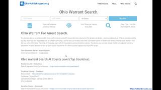 Ohio Warrant Search Online.