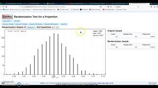 StatKey Computed p-value (Ch 4.2 HW 59)