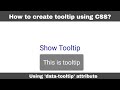 How to create tooltip using html and css
