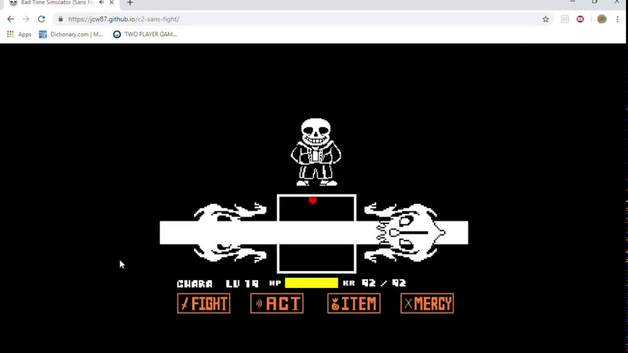 Bad Time Simulator Undertale Sans Fight