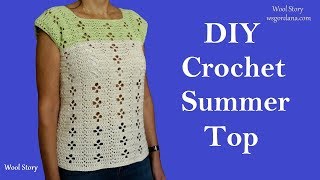 DIY Crochet Summer Top Lace Pattern (Heklana bluza)